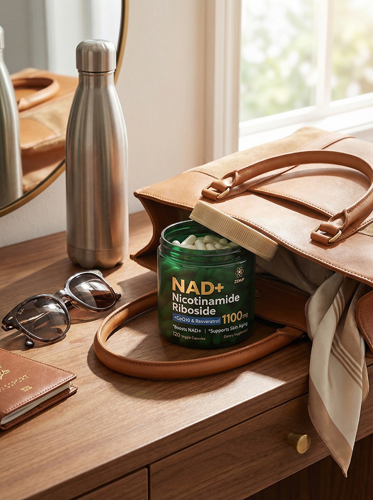 NR supplement in a premium lifestyle routine setting